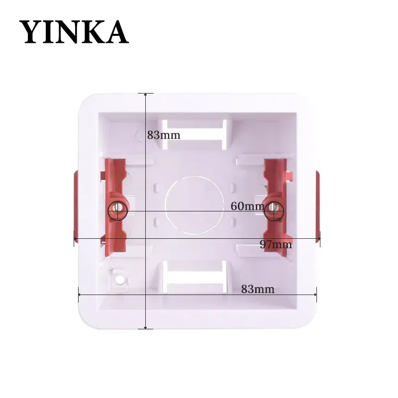 YINKA Switch Plastics Installation Bottom Box Dry Wall Switch Socket Installation Box White 86*86*48mm