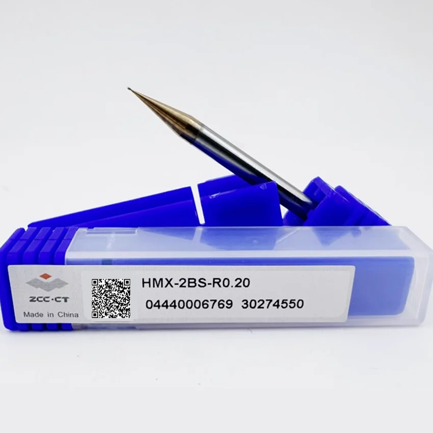 

HMX-2BS-R0.20 ZCC.CT HMX-2BS Two edge straight shank Micro diameter ball end mill D0.40R0.20*4*0.6*50 2F Ball Nose End Mills