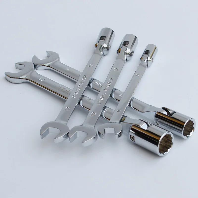 

10-19mm Rotatable Spanner Wrench Set Flexible Swivel Socket Auto Repair Combination Tools with Torque Sleeve