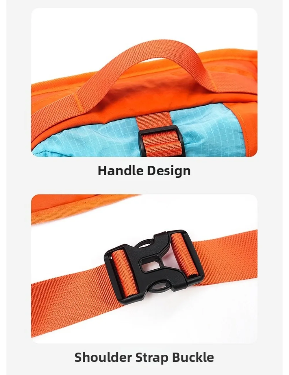 Koreanische Outdoor-Umhängetasche Minimalistisches Design Wasserdichte Unisex-Gürteltasche mit Wasserkocherfach 6 Farben Camping-Schultertasche – Detail 12