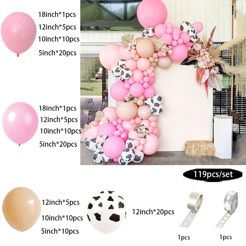 Cow Theme Cowgirl Balloon Garland Arch Kit For Farm Theme Birthday Party Decoration Celebration Holiday Party Supplies