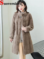 Winter Thicken Faux Fur Overcoats Warm Plush Imitate Mink Chaquetas Loose Plus Size 5xl Casaco High Quality Mid-lenght Jackets