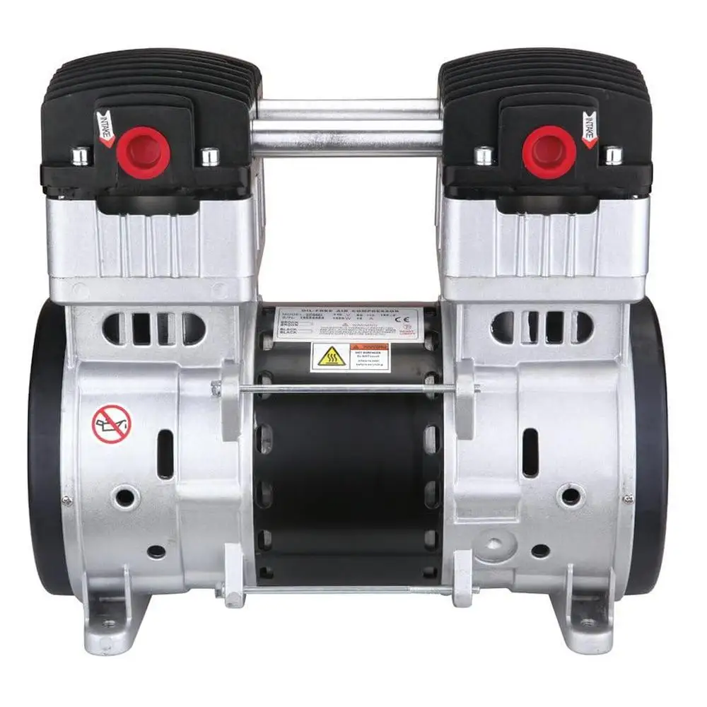 Ultra Quiet 2.0 Hp 220V 60Hz Oil-Free Air Compressor Motor Grey Thermal Overload Protector Dental Air Filter Amps 150 PSI Show