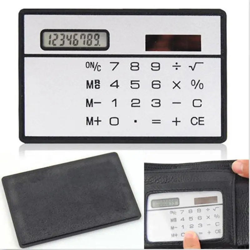 Ultra-Thin Handheld Computador Do Escritório, Calculadora de Cartão Solar, Mini Pocket Calculator, Laser Pointer, Scientific Paper Cutter, Estudantes