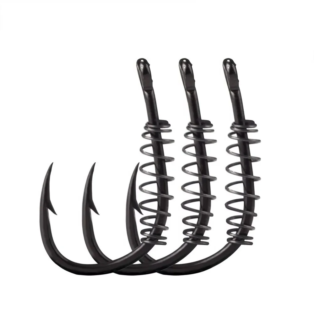 FISH KING 5PCS ISEAMA Carp Fishing Hook With Eye Freshwater Barbed Single Explosion Spring Hooks Feeder Accessories