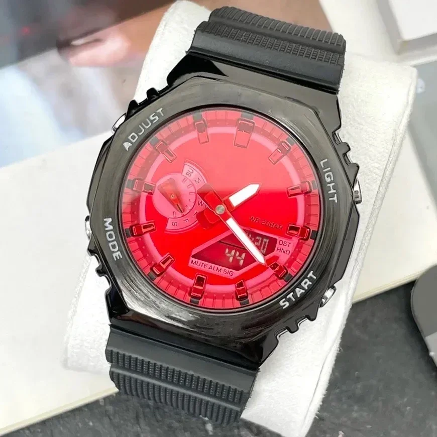 Men's Digital Electronic Sports Watch Full Function World Time LED Auto Hand Lift Lamp GM Oak 2100 Series