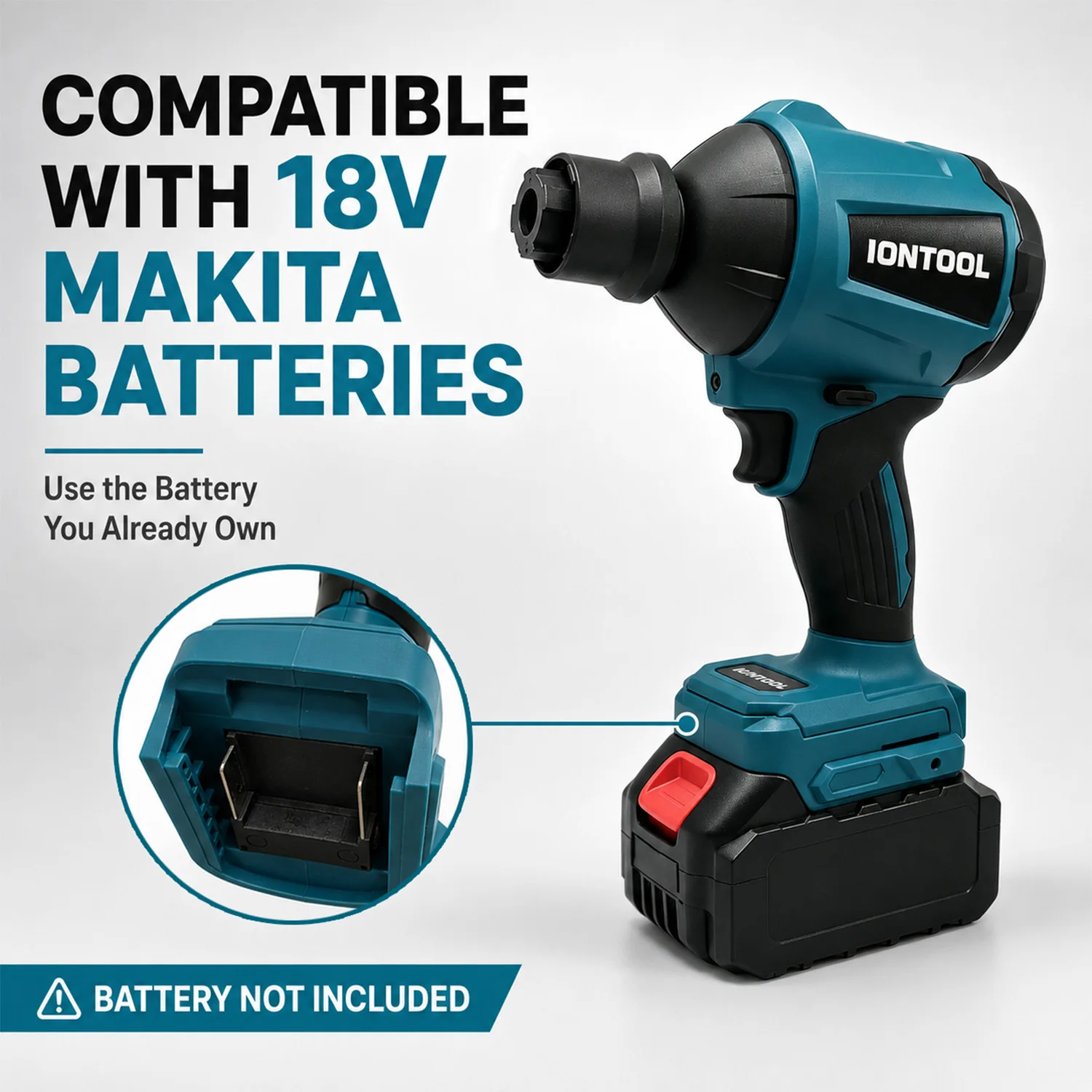 IONTOOL Durable Cordless Air Blower Gun 29.7kpa 200m/sec For Heavy Dust Expulsion Machinery Surface Purification Power Tool