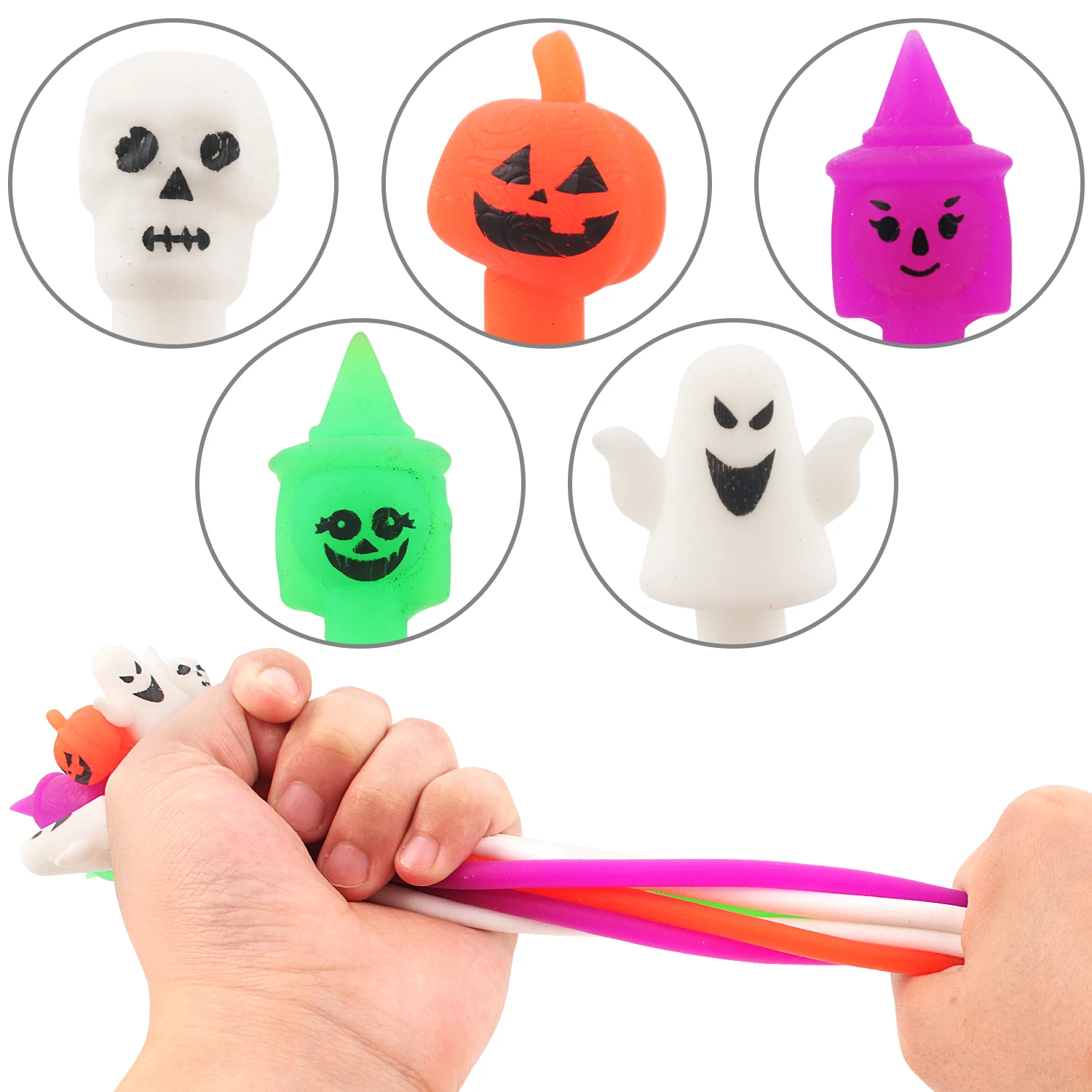 Halloween Lala Le New Unique TPR Soft Rubber Release Stress Relieving Noodles Bracelet Elastic Rope Toy