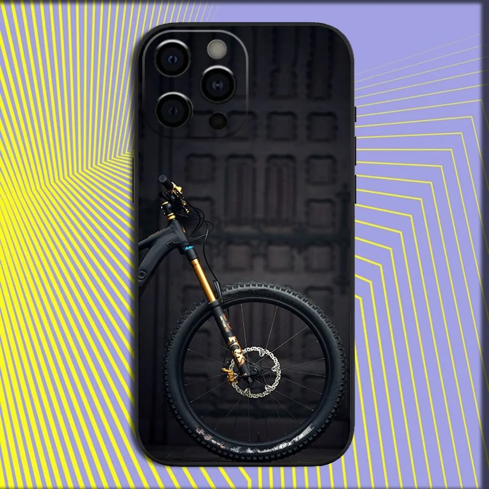 MTB Mountain Bike Cycling Bicycle Phone Case For iPhone 16,15,14,13,12,11,Pro,X,XS,Max,XR,Plus,Mini Soft Black Cover