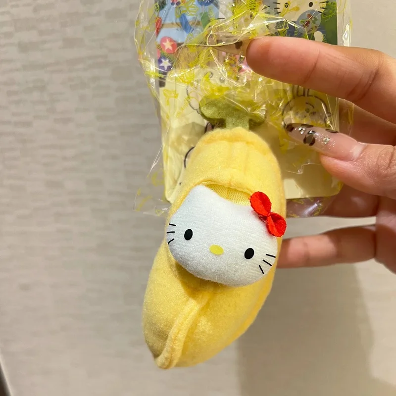 

Sanrio Cute Banana Kt Cat Plush Keychain Cartoon Bag Pendant Soft Plush Toy Charm Girls Festival Gift