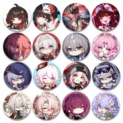 Honkai Star Rail Round Brooch Handmade Tinplate Soft Button Pins Anime Cartoon Figure Badge Pin Collectible Gift for Kids Friend