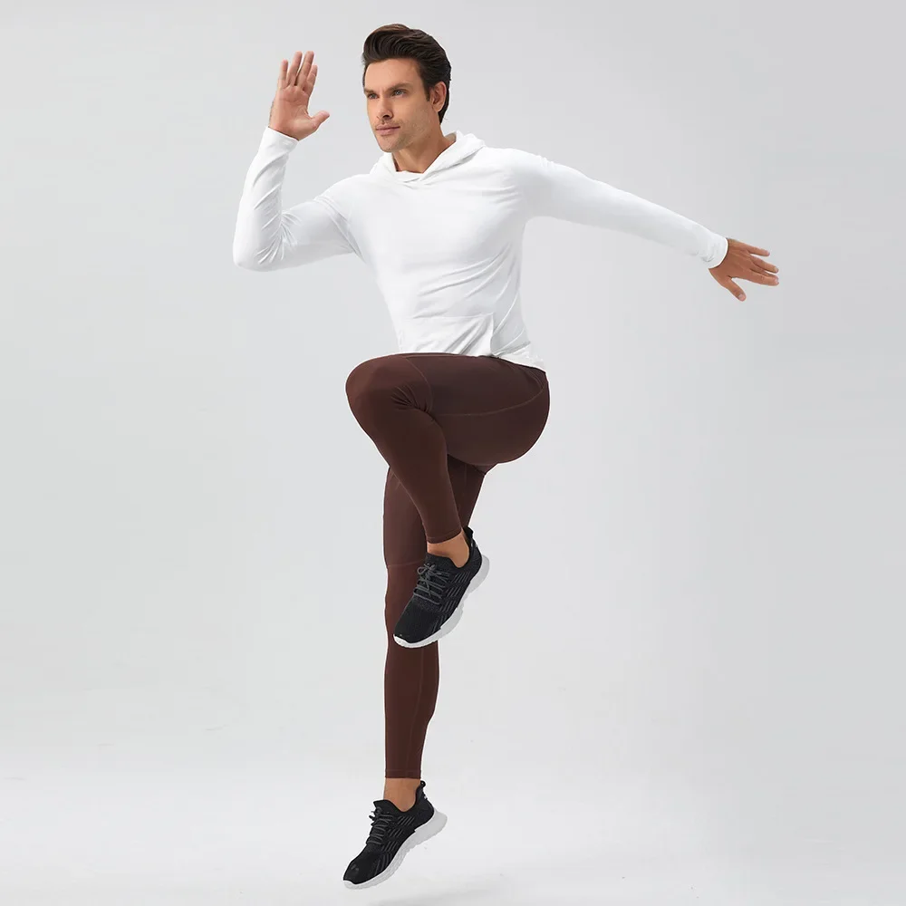 

Компрессионные колготки для тренировок, мужские брюки, спортивные леггинсы, тренировочные мужские брюки с карманами на молнии, быстросохнущие эластичные брюки для фитнеса