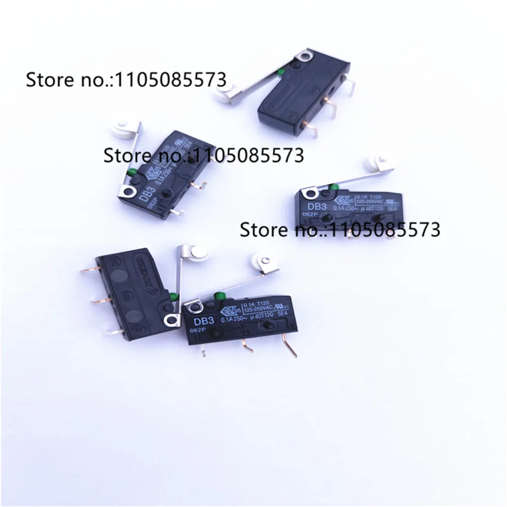 5pcs Micro switch DB3 positive bending 3-pin 0.1A250V limit travel with roller handle