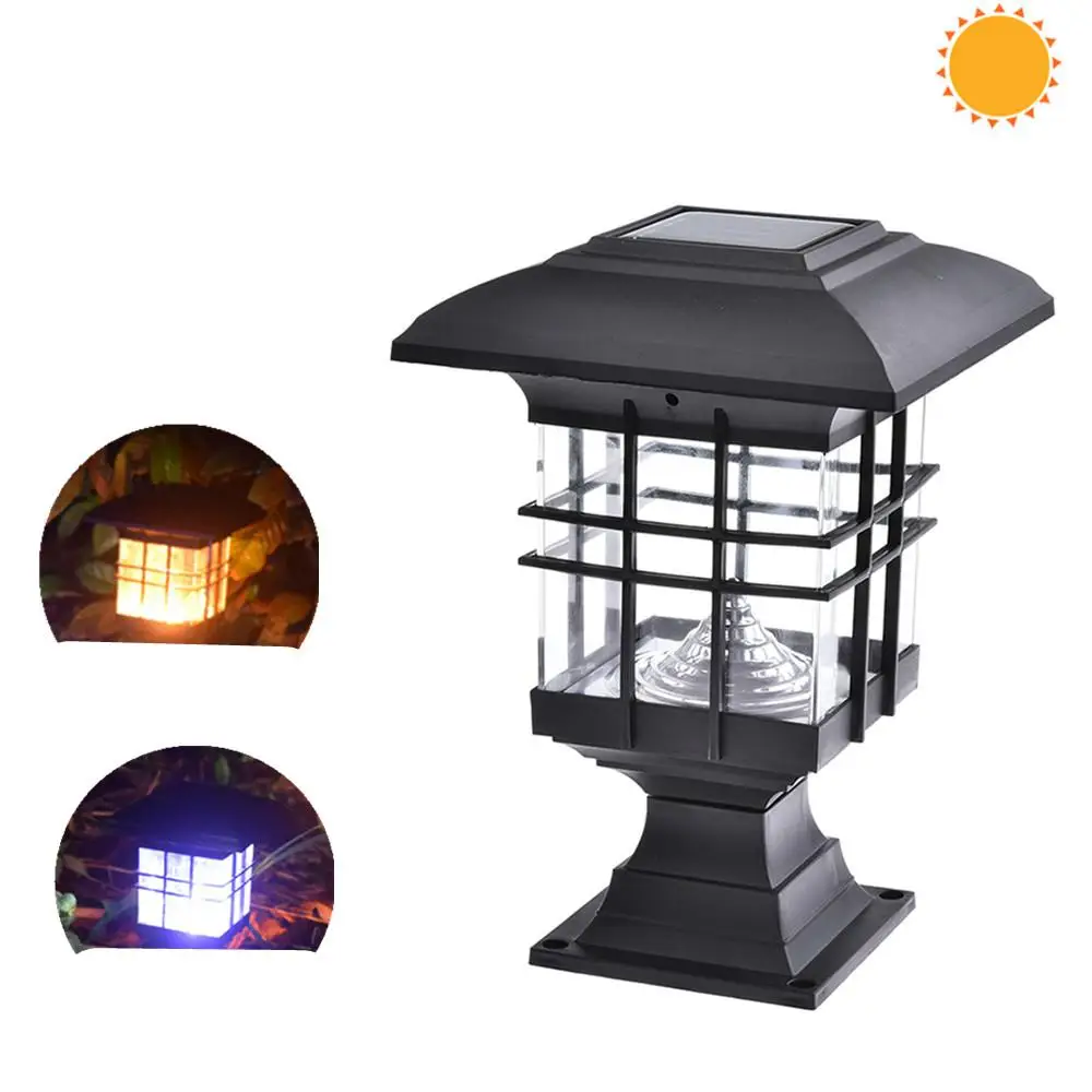 Waterproof House Shape Solar Column Lâmpadas, Iluminação exterior para casa, Paisagem do jardim, Pátio, Quintal, Street Lights Decoration