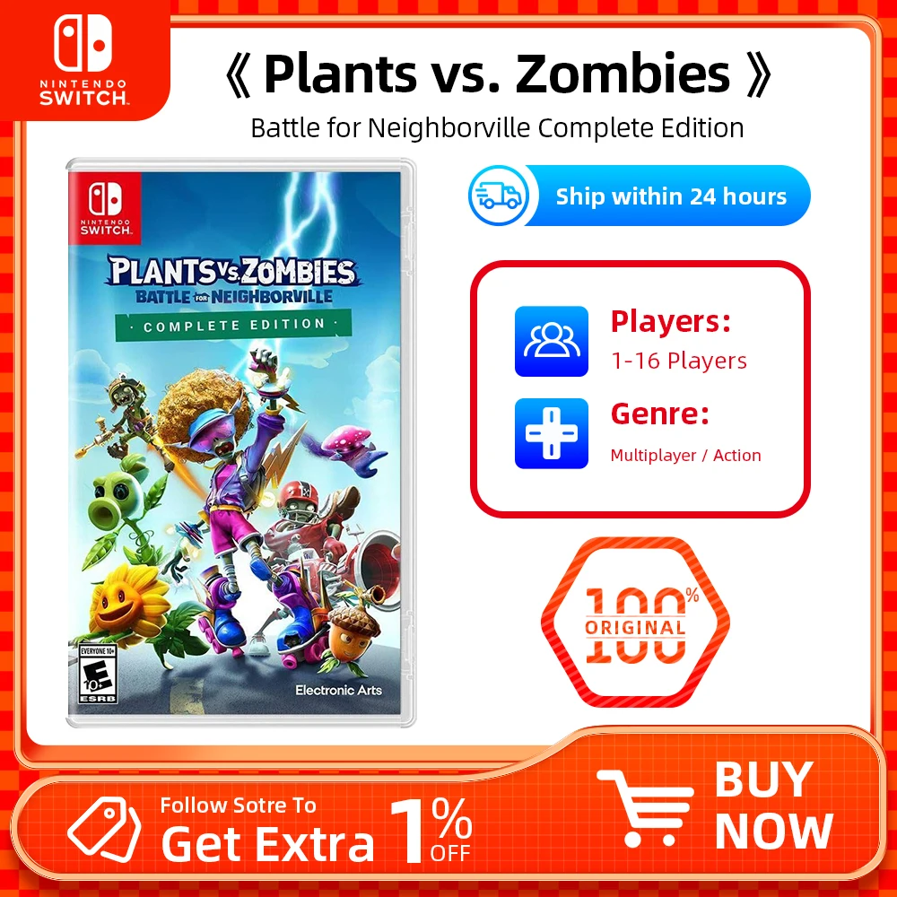 Nintendo Switch Game Deals -Plants vs Zombies: Battle for Neighborville Complete Edition - 100% Original Physical Game Card