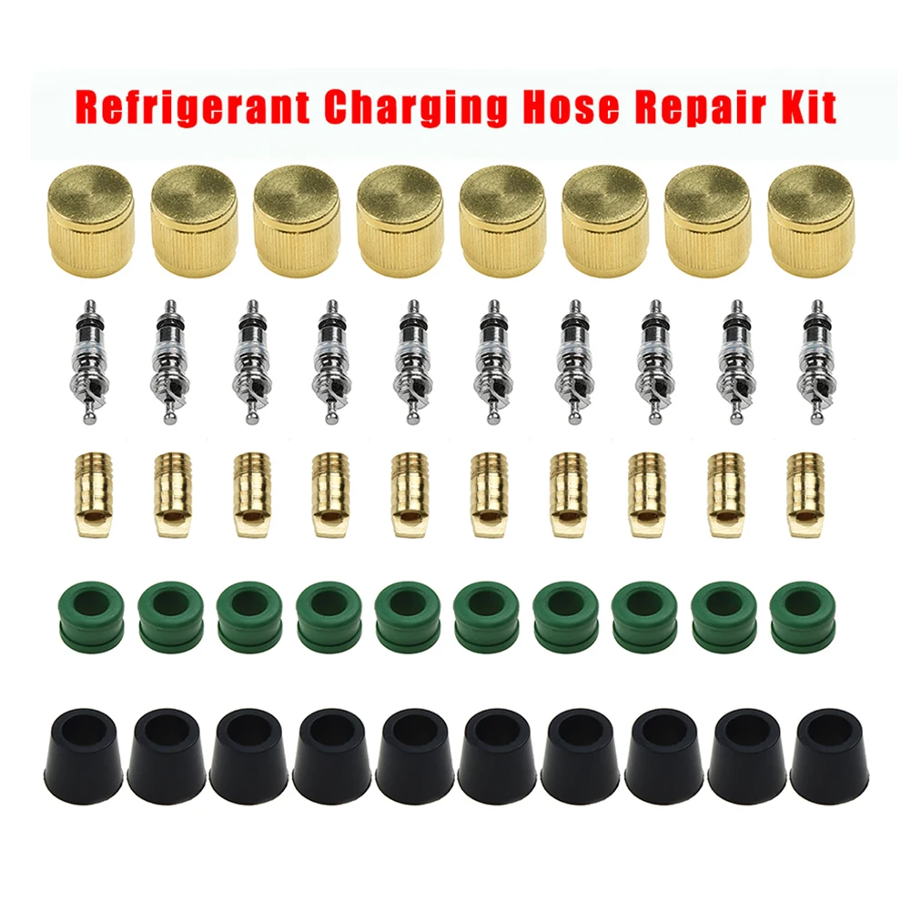 

Charging Hose 1/4 3/8 Inch Seal Gaskets Repair Portable Tool Kit 1/4 Copper Cap Plug R410A Sealed Cylinder HVAC Parts