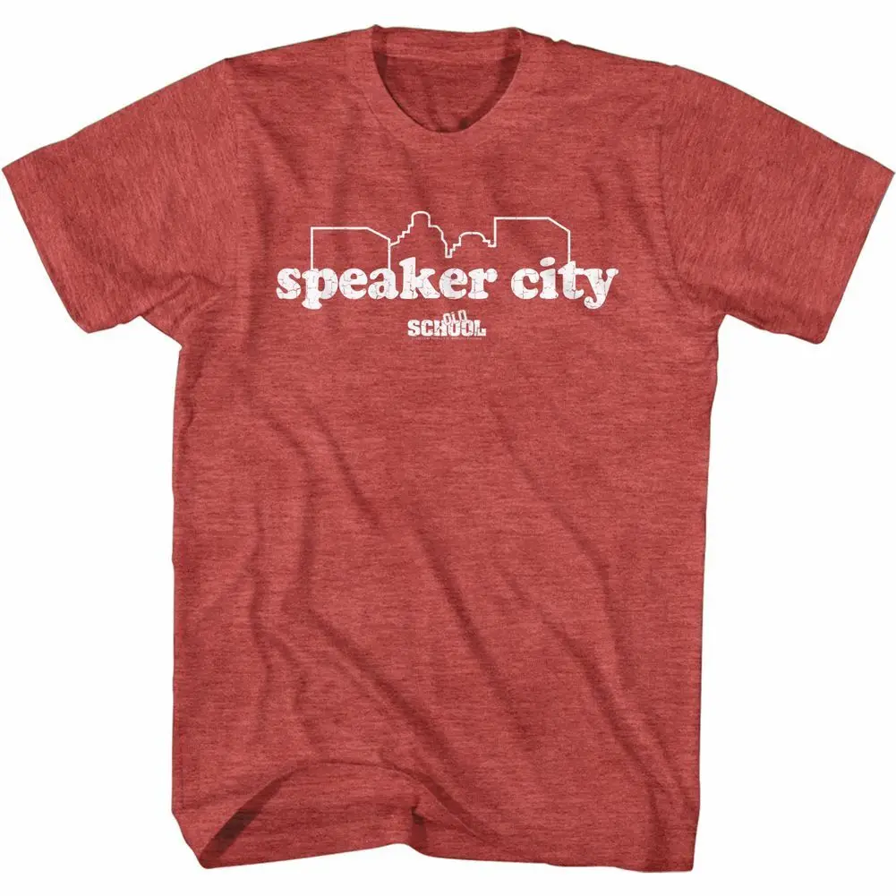 Old School Speaker City Red Heather Adult T Shirt