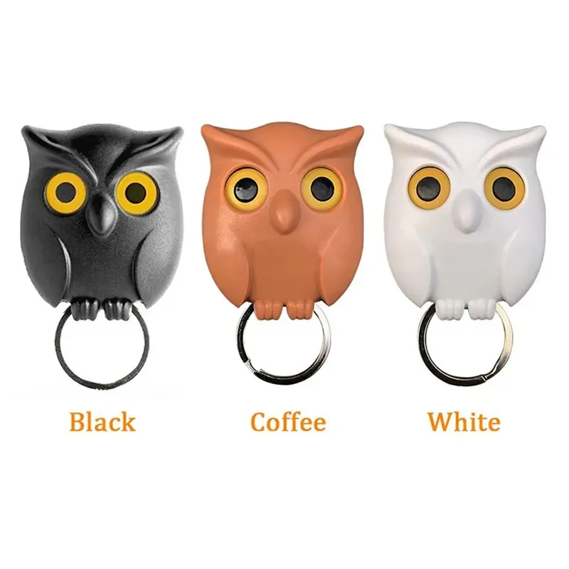 Owl Shape Key Hooks Eye-opening Hooks Magnetic Key Hooks Kitchen Storage Wall Hooks Home Decoration