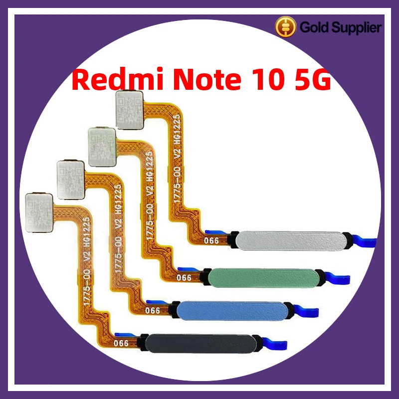 Original For Xiaomi Redmi Note 10 5G Fingerprint Sensor Home Return Key Menu Power Button Flex Ribbon Cable