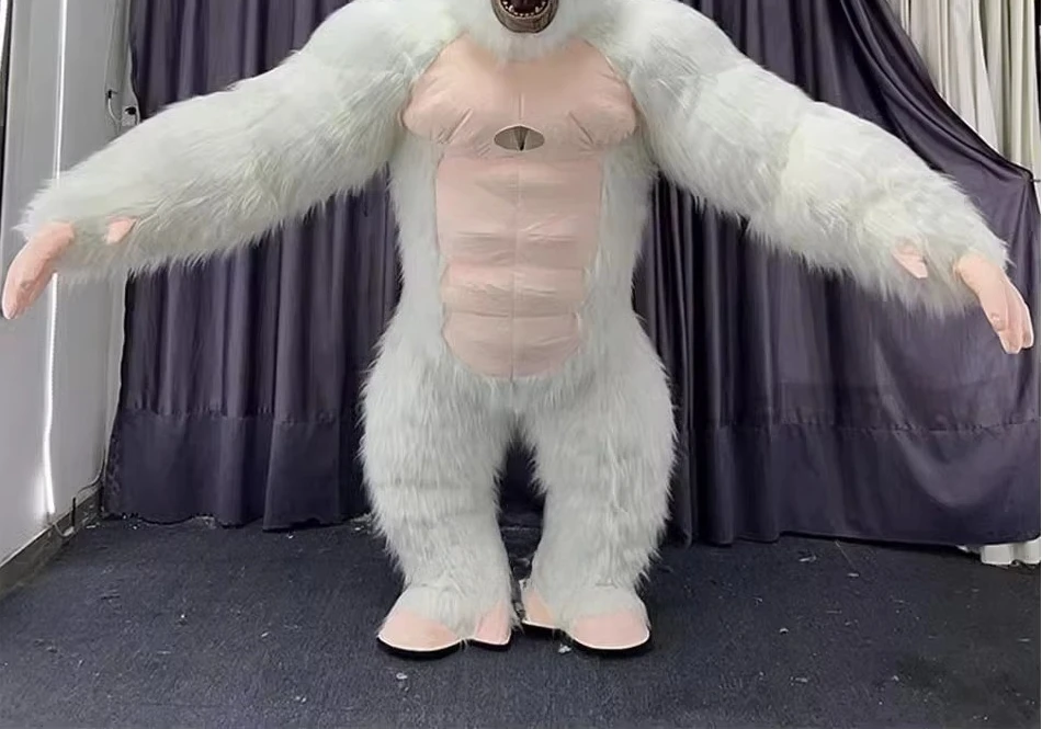 Pink Inflatable Gorilla Mascot Costume Suit Events Wear Cartoon Doll Clothes Halloween Carnival Animal Cosplay Party No Battery