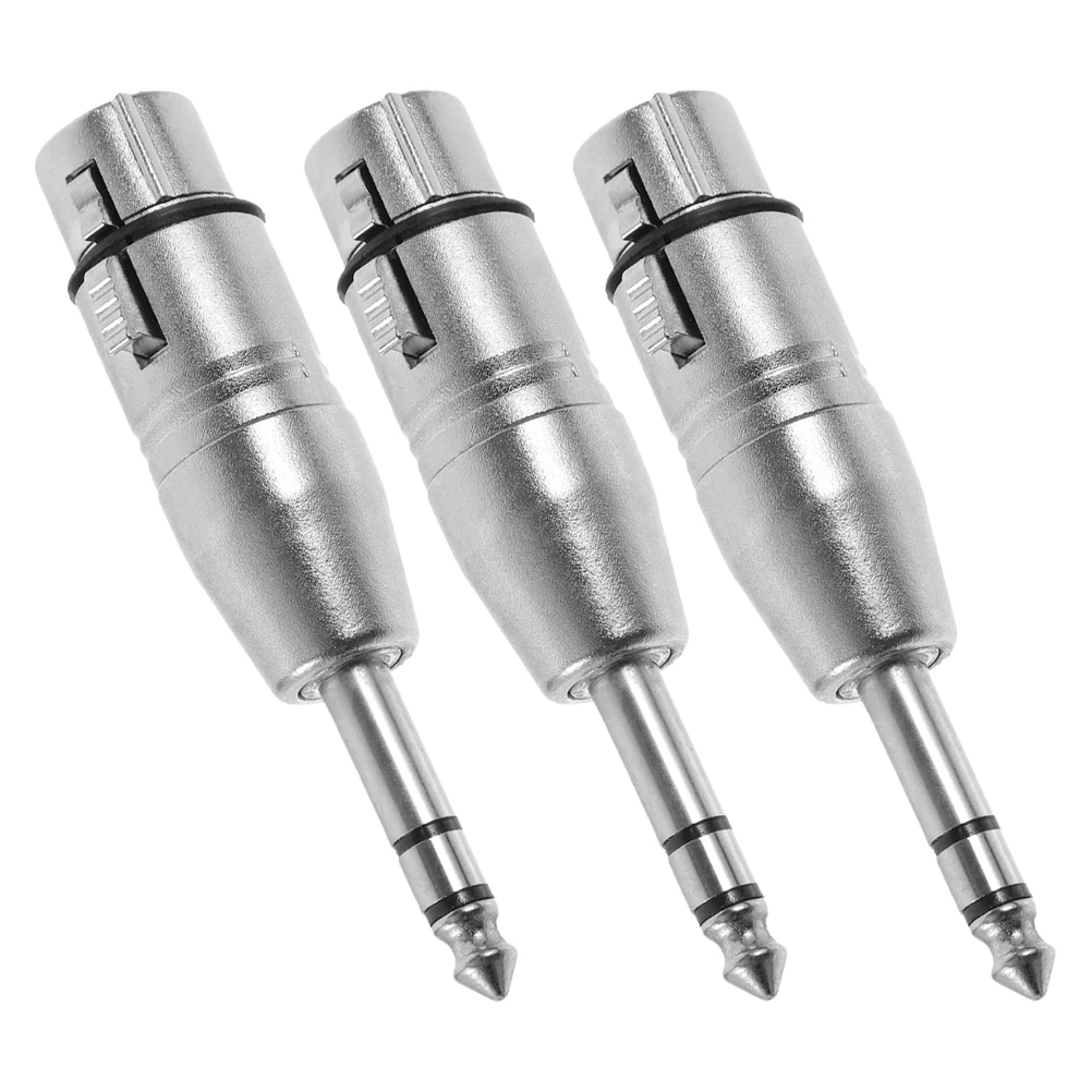 

3pcs 6.35mm to XLR Adapter Stereo Audio Connector TRS to XLR Female Zinc Alloy for Microphone Headphone Amplifier Electric