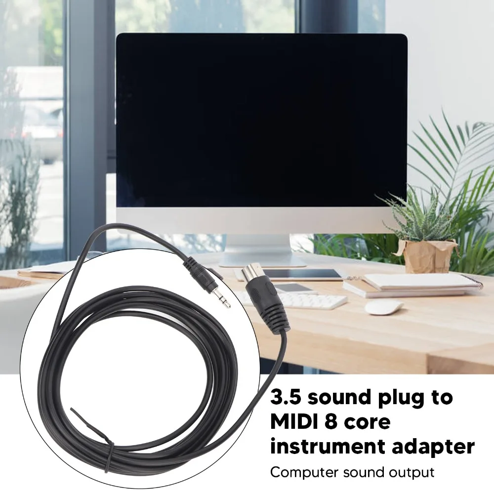 Male to Male Din 8 Pin to 3.5mm MIDI Cable Plug and Play 3 Meters/9.8ft Converter Cable 8 Pin Din to 3.5mm Cord CD Player