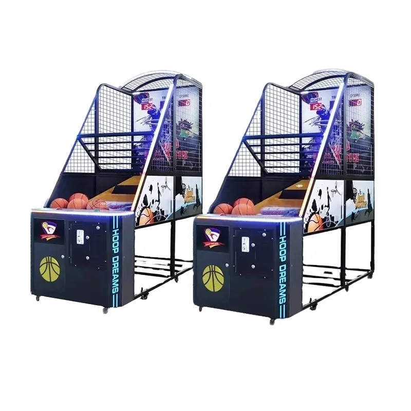 MAKER Indoor kids basketball shooting machine court equipment portable smart crazy arcade shoot basketball machine wholesale