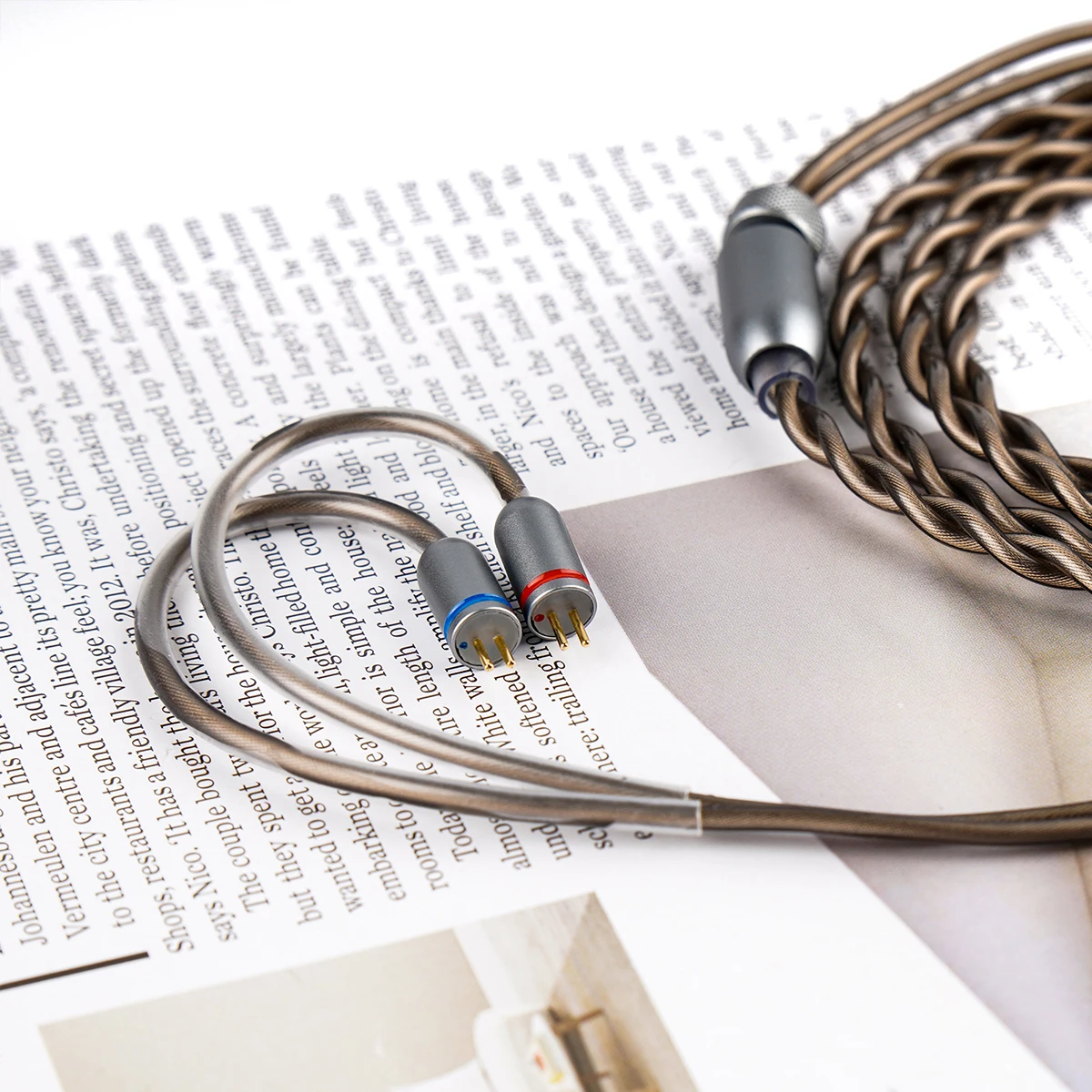 NICEHCK NX8 오리지널 케이블 프리미엄 OCC + 실버 도금 혼합 IEM 이어폰 와이어 플랫 0.78mm 2 핀, Monarch Mk2 Davinci Himalaya용