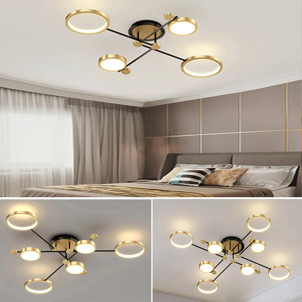 

Nodic Modern LED Pendant Lamps Gold/Black Ceiling Chandelier Dimmable with Remote Control Indoor Hanging Lights