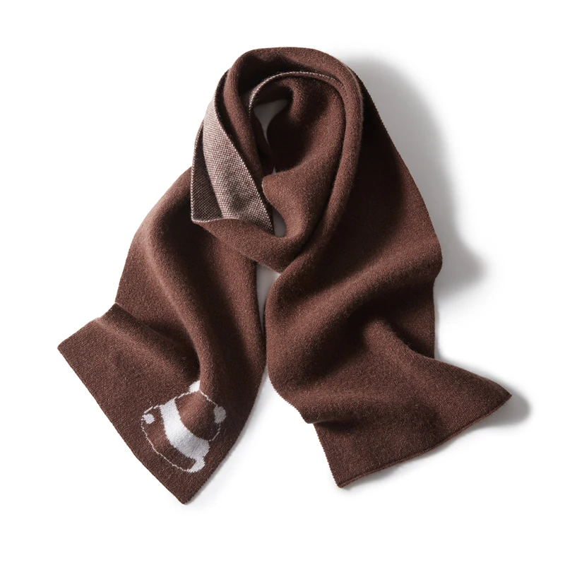 

Lambswool Knitted Sweater Women's Fashion Thickened Floral Pattern Warm Neck Protection Small Scarf Winter Style Casual Chic