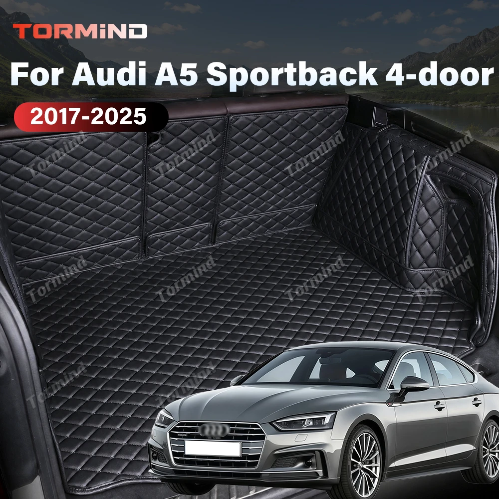 Tormind For Audi A5 Sportback 4-door 2017-2025 24 23 Car Trunk Mats Carpet Cargo Liner Car Backrest Pad Interior Accessories