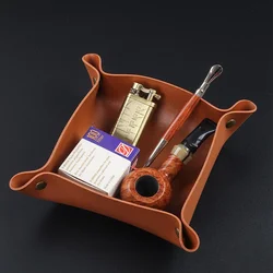 Portable Leather Foldable Rollable Herb Tobacco Rolling Tray Key Wallet Coin Storage Case Smoking Accessories Cool Gadgets