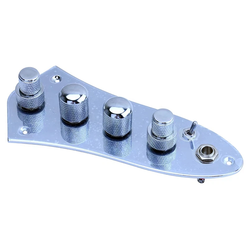 5 Jazz JB Bass Loaded Wired Control Plate JB-08CR Plastic+Metal As Shown For 4/5 String Bass