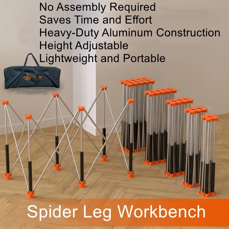 Spider Leg Workbench - Heavy-Duty Aluminum Alloy Folding Frame for Woodworking Multi-Functional Masonry Support Stand