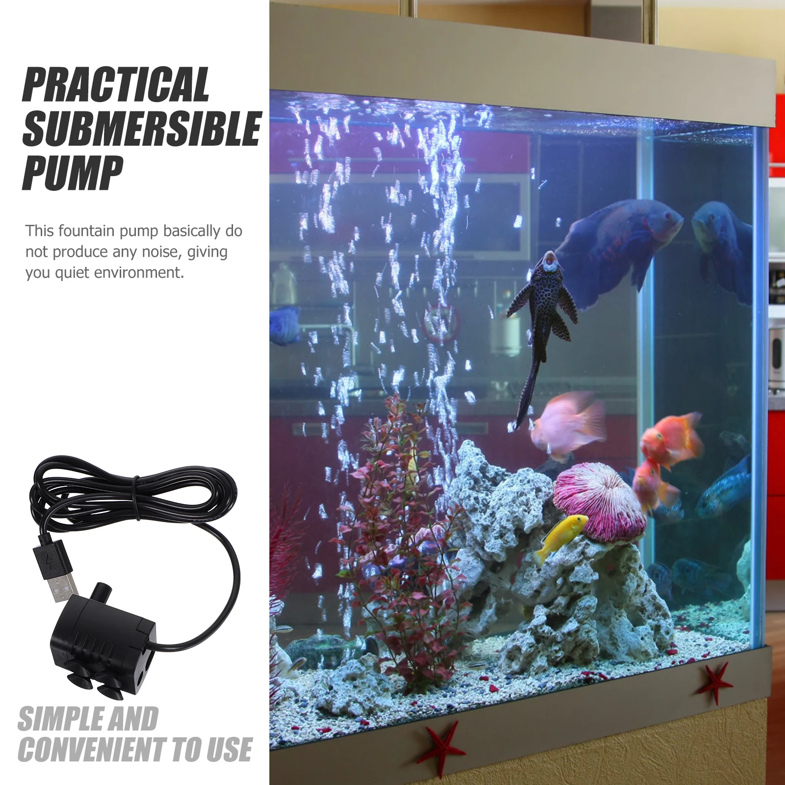 

Noisy Free Mini Submersible Water Pump Usb Powered Quiet Environment Aquarium Fish Pond Pump Simple Design Random Style