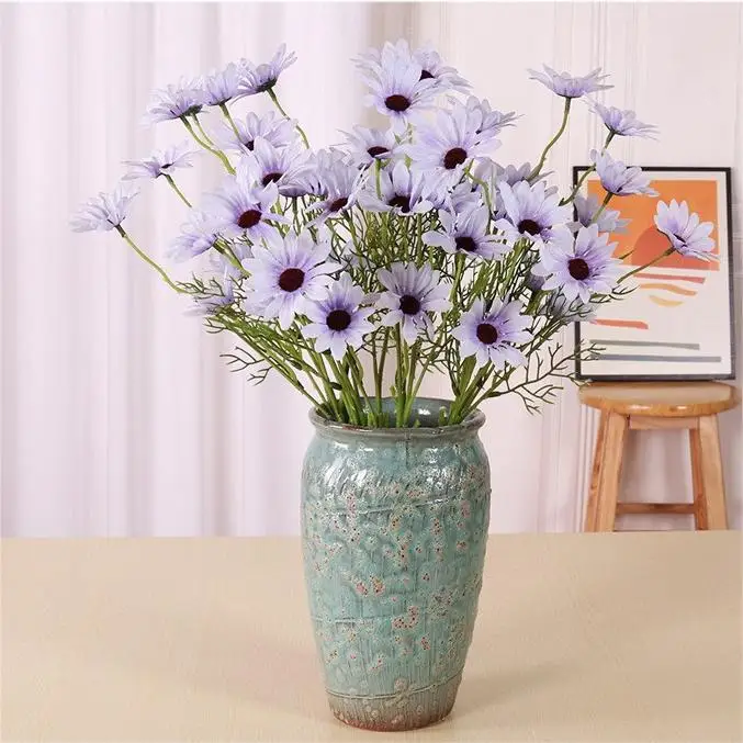 5/10/20PCS DIY Artificial Flowers Bouquet Silk Real Touch Purple Roses Peony for Party Wedding Home Decor Floral Wholesale