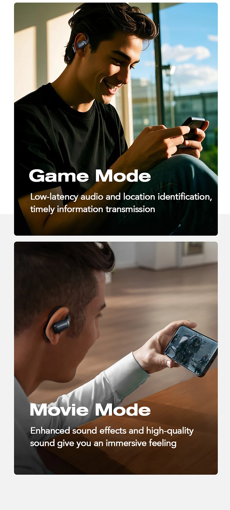 【KI-Übersetzer-Ohrhörer】HTC NE25 Bluetooth-Kopfhörer mit LCD-Touchscreen, kabellose Sportkopfhörer mit langer Akkulaufzeit und HD-Mikrofon – Detail 7