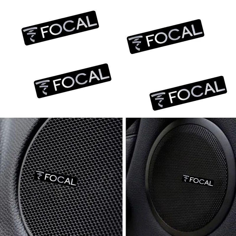 Metal FOCAL Hi-Fi Speaker Badge Sticker 2/4/8Pcs Car Stereo Audio Emblem Auto Interior Decor Modification Decal