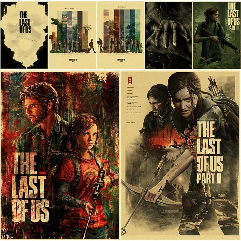 Hot The Last of Us Part 1 2 Poster Abby Ellie Retro Vintage Home Room Bar Cafe Club Decor Wall Art Canvas Painting