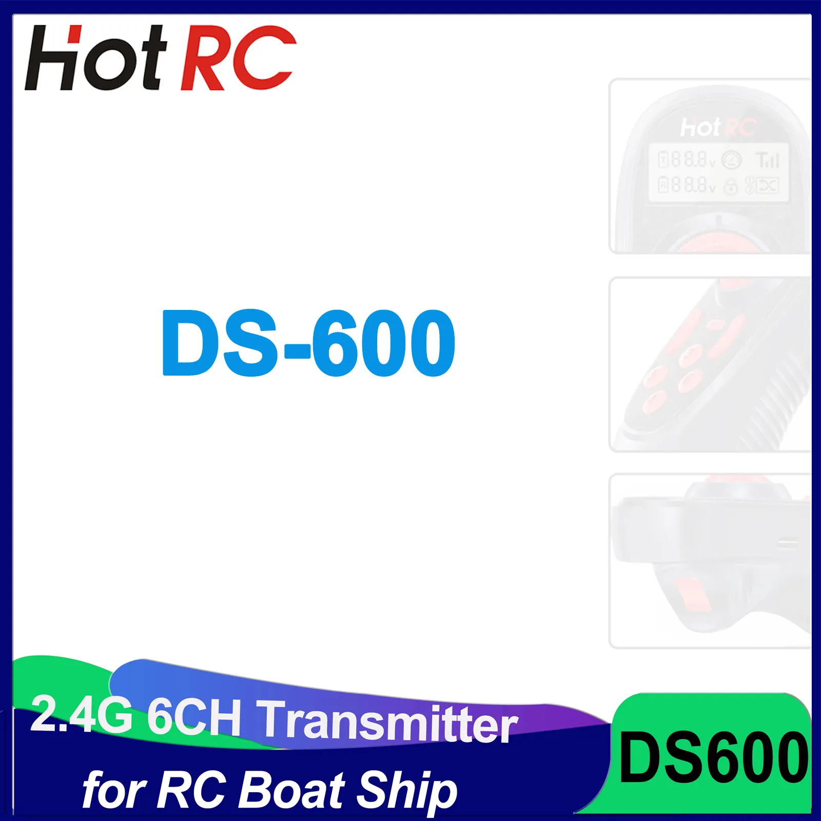 HOTRC DS-600 Sender 6CH 2,4G LCD Fernbedienung F-06A PWM Empfänger Spannung Rückkehr 4-9V für RC Boot Schiff Auto Tank Modell