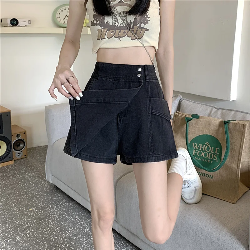 Women\'s 5XL Y2K Vintage Denim Dress Oversized High Waist Mini A-line Denim Short Leisure Summer Skirt Pants Korean Style 2023