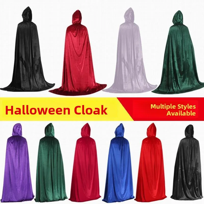 

Adult Men's Halloween Costume Witch Death God Velvet Robe Performance Outfit Children's Cosplay Stage Clothing