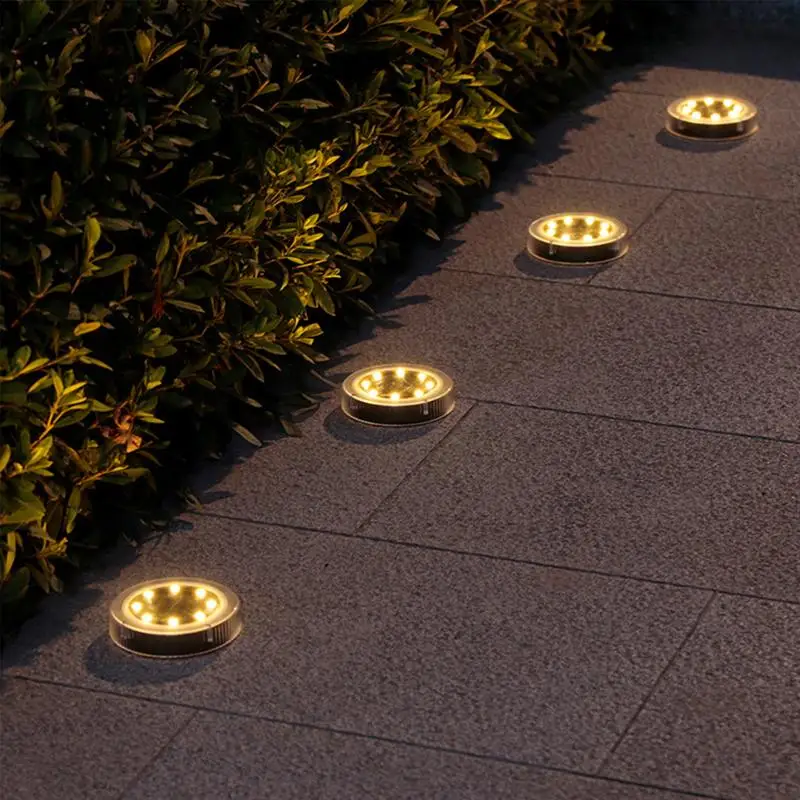 

Solar Lights Outdoor Pathway 4X Flat Solar Lights Outdoor Waterproof Weatherproof Decorative Spotlight Pathlight Stake For Patio