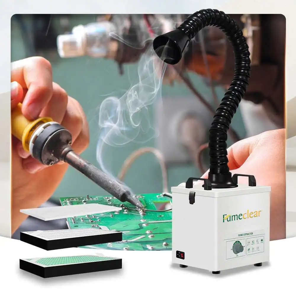 High Efficiency Industrial Table Mini Pure Air Purifier Solder Fume Extractor Smoke Absorber Remover elimi for Soldering Station