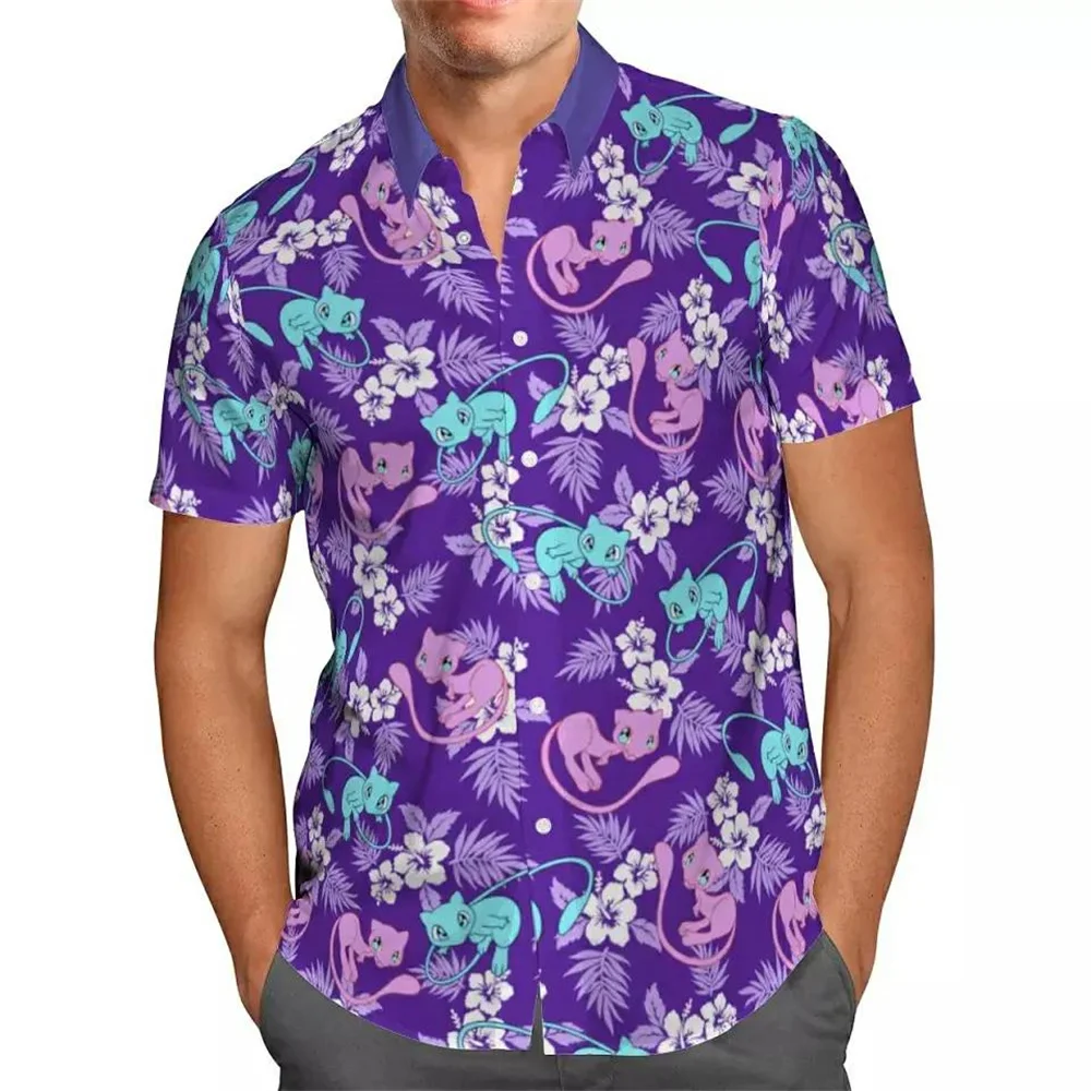 Herren hemden Kurzarm y2k Harajuku schlichte 3d Vintage Hawaii Straße Sommer lässig Hip Hop elegante Mode soziale Kleidung