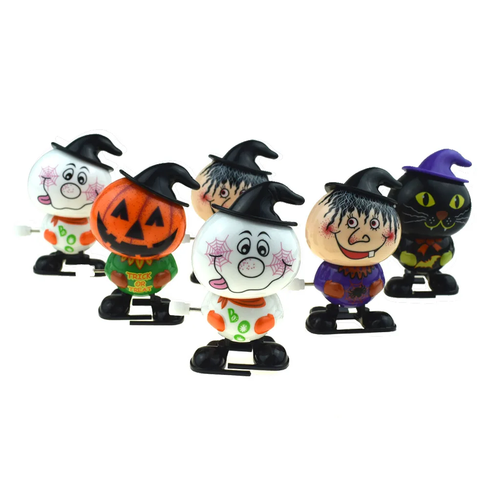 Juguetes Divertidos de relojería de la serie de Halloween, cabeza de Bobble, Brujas, calabazas, muñecos de nieve, regalos de fiesta de Halloween, novedad