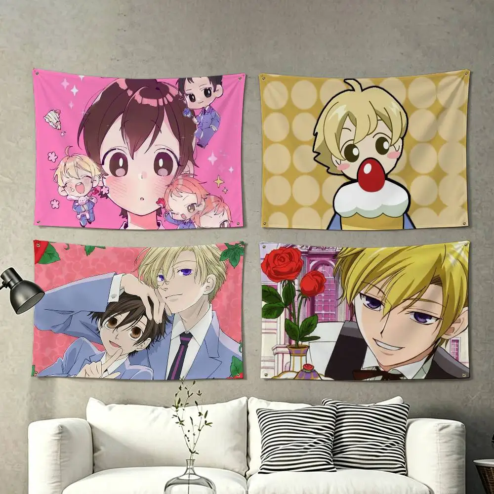 o-Ouran High School Host Club Cartoon   Flag Suitable For Party Club Outdoor Interior Wall Decoration Banner Fans Gift