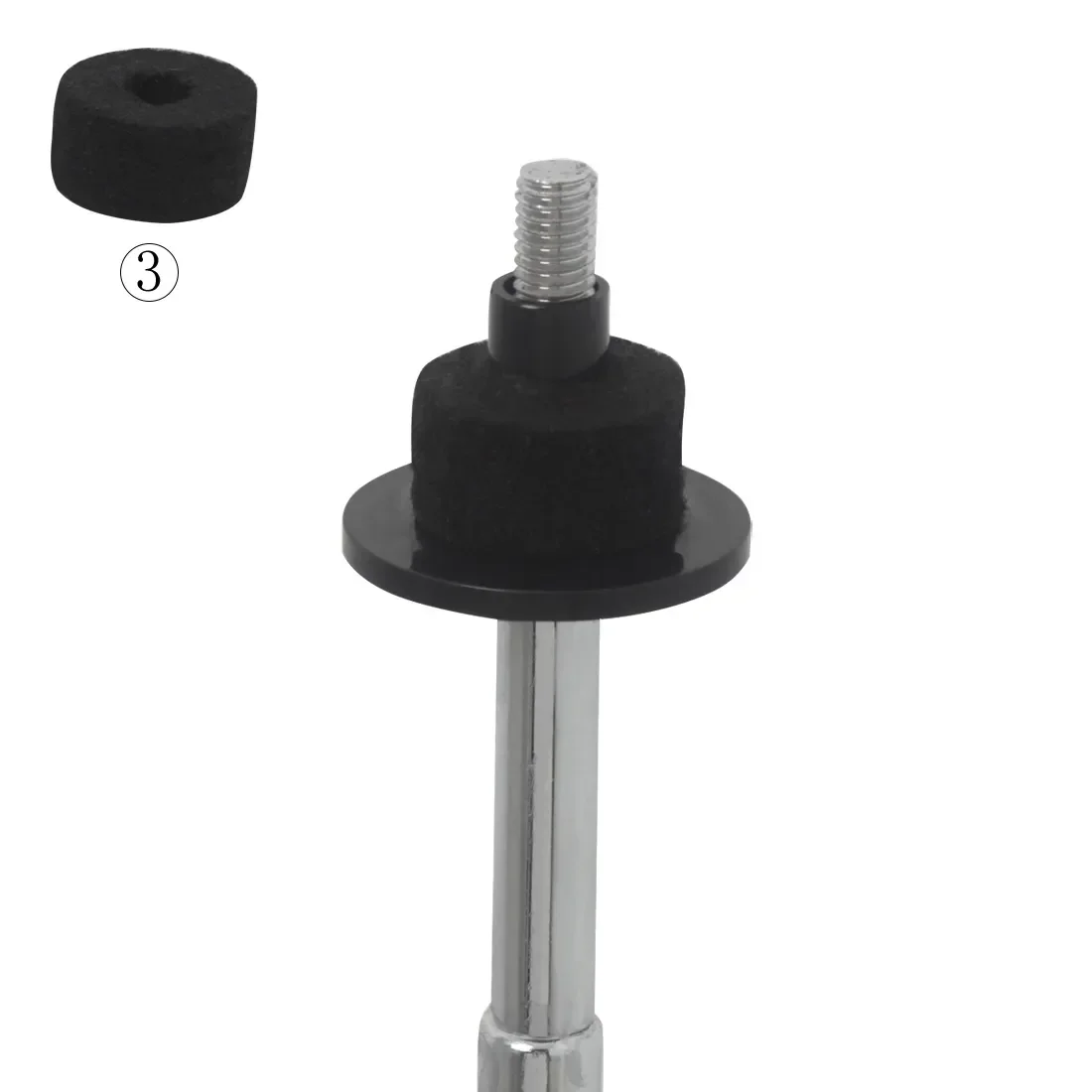 Slade Becken stehen Ärmel Filz Pad 18-teiliges Set mit Unter leg scheibe Basis Flügel muttern Ersatz für Trommel Hi-Hat Becken Ständer Zubehör – Detail 5