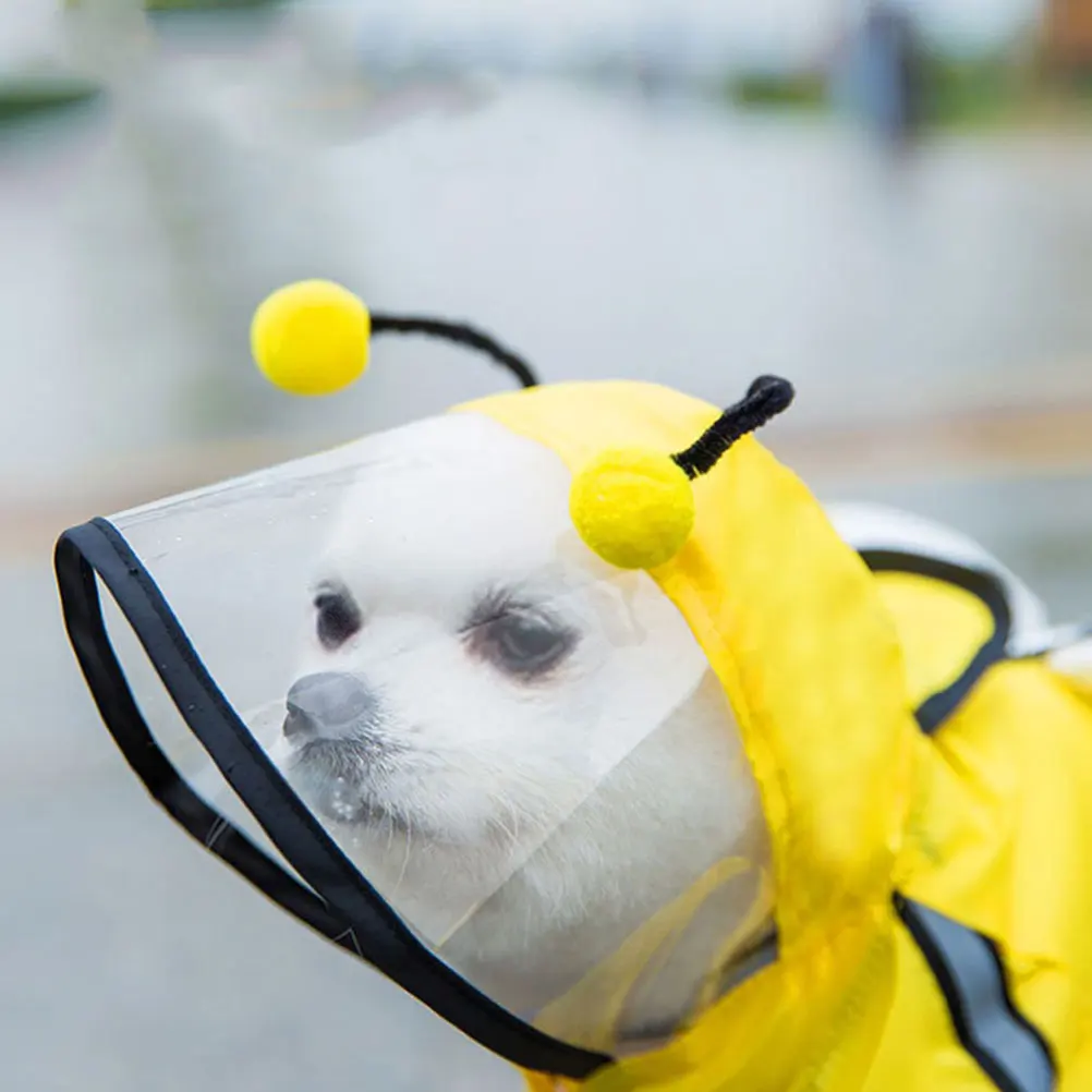 

1 pc Dog Raincoat Hooded Waterproof Pet Rain Gear Puppy Slicker Rain Poncho Jacket Bright Lightweight Durable Water Resistant