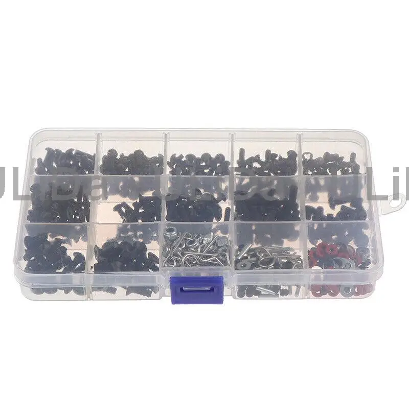 500Pcs Screws Box Set Shell buckle Nuts for 1/10 HSP Traxxas Trx4 Tamiya HPI Kyosho D90 SCX10 Remote Control RC Car Parts